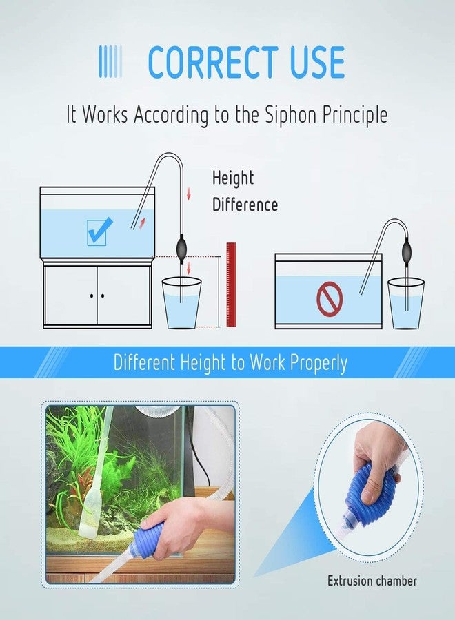 VAYINATO® 2 in 1 Aquarium Fish Tank Water Changing & Gravel Cleaning Syphon and Plastic Small Aquarium Fish Net - 4 Inch (Pack of 2) - Image 5